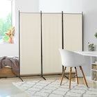 HOMCOM - Séparateur de pièce autoportant à 3 panneaux à double charnière pour bureau à domicile - beige-Couleur unie avec une ligne simple pour une sensation classique 
