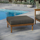 Modway - Wren Terrasse extérieure Bois de teck Ottoman in Gris silex naturel-Coussins amovibles