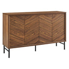 Modway - Harper Chevron Buffet - Noyer-Buffet contemporain