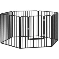 PawHut - Parc à chiens robuste 6 panneaux pour chiens petits et moyens-Six panneaux en acier se transforment rapidement en rectangles ou en d'autres formes