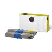Premium Tone - Okidata 44469701 Toner compatible - Jaune - Paquet de 2-Toner compatible