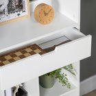 HOMCOM - Bibliothèque haute avec tiroir - blanc-Matériau : MDF 