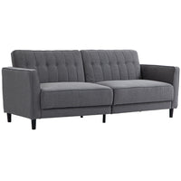 HOMCOM - Canapé-lit moderne convertible - gris charbon-3 angles de dossier (jusqu'à 180°) vous permettent de convertir le canapé trois places en fauteuil inclinable ou en lit double temporaire. Chaque côté peut s'incliner individuellement 