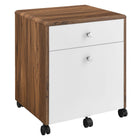 Modway - Transmit Bois Ensemble de bureau et d’armoire à dossiers - Blanc noyer-Assemblée requise