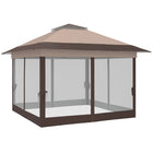 Outsunny - Tente gazébo auvent instantané 12 pi l x 12 pi L - Kaki-Les évents d'aération sur le dessus assurent une bonne ventilation et une dissipation de la chaleur