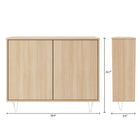 Nexera - Console de rangement 2 portes Slim, Érable doré-8
