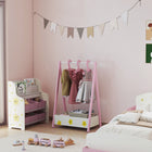 Qaba - Portant à vêtements pour enfants, portant à déguisements avec rangement, cintres - vert-Couleur : Vert  
