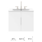 Modway - Vitality 24" Armoire de toilette de salle de bain (lavabo non inclus) - Blanc-Portes à fermeture douce