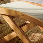 Modway - Vienna Terrasse extérieure Teck et corde Pliage de l’ottoman in Naturel naturel-Siège en corde de nylon