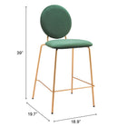 Zuo - Odessa Tabouret de comptoir - Vert/Or - Ensemble de 2-7