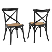 Modway - Gear Fauteuil d’appoint de salle à manger Ensemble de 2 - Noir-Jambes effilées