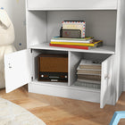 Qaba - Organisateur de rangement pour jouets, étagère pour livres pour enfants, chambre, crèche - blanc-Matériau : MDF  
