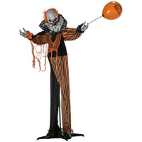 Outsunny - Clown de Cirque Animé de 5pi - Décoration d'Halloween Extérieure-Taille réelle 74.8" (190 cm), design de clown réaliste ajoutant un point focal effrayant à votre décoration 
