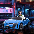 Aosom - voiture électrique pour enfants 12v 3,1 mph avec télécommande - bleue-Boutons séparés pour le klaxon et la musique sur le volant pour un son fort et clair 