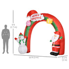 HOMCOM - Arche gonflable géante de Noël de 9 pieds avec Père Noël pour cour-La toile en polyester IP44 convient à une utilisation intérieure et extérieure 