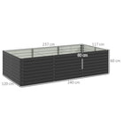 Outsunny - jardinière surélevée galvanisée - 8 pi x 4 pi x 2 pi - gris foncé-Cadres en acier galvanisé avec revêtement en poudre, résistants à l'eau et à la rouille 