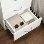 HOMCOM - Table de chevet avec 3 tiroirs - blanc-Style moderne adapté à votre chambre, salon ou bureau à domicile 