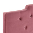 Modway - Juliet Touffe Performance Velvet Tête de lit King/King de Californie, Rose poussiéreuse-Tissu résistant aux taches durable