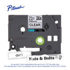 Brother - TZe131 Ruban laminé authentique pour étiqueteuses P-touch - 12 mm de largeur - transparent avec texte noir-L’endos fendu facile à peler permet l’application rapide de l’étiquette
