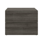 Nexera - Table de nuit à 2 tiroirs James, Chêne Gris-Fini laminé gris
