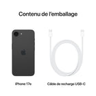 Apple - iPhone 17e - 256 Go - Noir - Déverrouillé-iOS et Apple Intelligence. Personnel, privé, puissant. Écrivez, exprimez-vous et faites-en plus sans effort avec des fonctionnalités avancées comme le filtrage d’appels, l’outil de nettoyage, la traduction en direct et l’intelligence visuelle