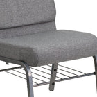 Flash Furniture – Chaise d’église Hercules 21 po larg, siège 3,75 po épais, compartiment pour livre, gris, structure argentée-Le siège en cascade favorise une bonne circulation sanguine
