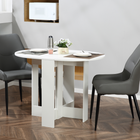 HOMCOM - Table à manger ovale pliante à abattant 41 po pour 2-4 personnes - blanc-S’étend rapidement et facilement