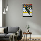 David Pastrnak 20x29 sur toile Bruins Action-V - Toile encadree - 22" x 31"-Prêt à accrocher - livré entièrement assemblé