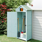 Outsunny - Abri de jardin - 76 cm x 53 cm x 180 cm - Bleu-Le toit est recouvert d'asphalte pour une protection extérieure supplémentaire  
