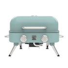 Kenmore - Barbecue de table rétro à 2 brûleurs - turquoise-Brûleurs en acier inoxydable 304 — en forme de U.