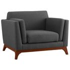 Modway - Chance Tissu rembourré Fauteuil - Gris-Fauteuil moderne du milieu du siècle