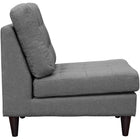 Modway - Empress Tissu rembourré Chaise longue - Gris-Pieds en caoutchouc teintés de noir