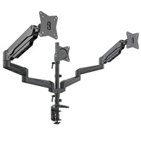 ShoppingAll - Support pour écran LCD à triple ressort à gaz avec bras pivotant - noir-Peut accueillir trois moniteurs 15"-32", chaque bras peut supporter un moniteur de 17,6lb/8kg avec des trous de montage VESA de 75mm x75mm ou 100mm x 100mm.