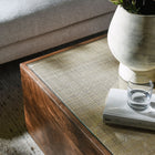 Modway - Truett Square Rotin de bois Table basse - Noyer-Superposition de verre trempé