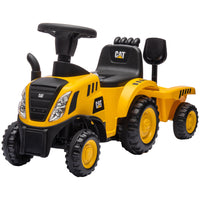 Qaba - Tracteur pour enfants sous licence Caterpillar avec pelle, remorque - jaune-Voiture à pousser sous licence Caterpillar assurant un design authentique et de qualité 