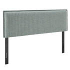 Modway - Camille Mélange de lin rembourré Tête de lit Queen size - Bande bleue Spa-Mélange de lin tissé avec motif à rayures fines