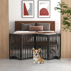PawHut - Barrière pour animaux extra large autoportante 80 po avec pieds de support - noir-Idéal pour les portes, les couloirs, les chambres et les escaliers 