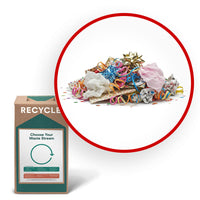 TerraCycle - Papier d'emballage et déchets cadeaux - Zero Waste Box- Petite-Veuillez nous envoyer tout type de papier d'emballage, de ruban, de nœuds, de papier de soie ou de fournitures de fête telles que des guirlandes et des confettis.