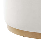Modway - Tilden Grand Velours rond de performance de 29" Rembourré Ottoman - Albâtre naturel-Arrivée entièrement assemblée