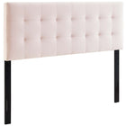 Modway - Lily Biscuit Touffé Performance Velvet Tête de lit Queen, Rose-Luxueuse tête de lit reine moderne