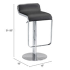 Zuo - Equino Tabouret de bar - Noir-Garantie limitée de 3 ans
