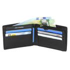 Club Rochelier - Portefeuille mince pour homme avec poche zippée - Noir-Cuir véritable