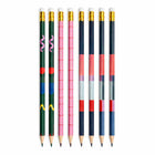 General Supply Goods + Co - Crayons graphiques - motifs variés - Paquet de 8-Barillet en bois