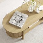 Modway - Cadence Table basse - Chêne-Faces cannelées
