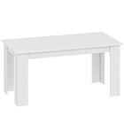 HOMCOM - Table à manger moderne 63 po avec effet bois - blanc-Finition élégante en bois à face mélaminée avec une légère résistance à l'eau pour un usage quotidien 