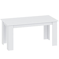 HOMCOM - Table à manger moderne 63 po avec effet bois - blanc-Finition élégante en bois à face mélaminée avec une légère résistance à l'eau pour un usage quotidien 