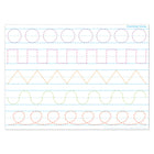 Ashley Productions - ASH97017 Smart Poly PosterMat Pals Économiseurs d'espace - 13" x 9-1/2" - Tracé pré-écriture - Paquet de 10-Utilisez avec des marqueurs effaçables à sec ou à base d'eau et des crayons lavables. Surface inscriptible/effaçable.