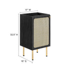 Modway - Chaucer 18" Armoire de toilette de salle de bain (lavabo non inclus) - Noir-Tablette réglable