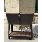 Permasteel - Glacière de patio 80 pintes - Effilée - Grain de bois - Garniture brune-Deux poignées pour un déplacement facile