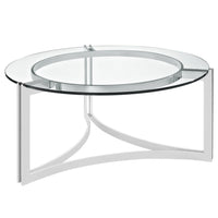 Modway - Signet Acier inoxydable Table basse - Argent-Table basse moderne